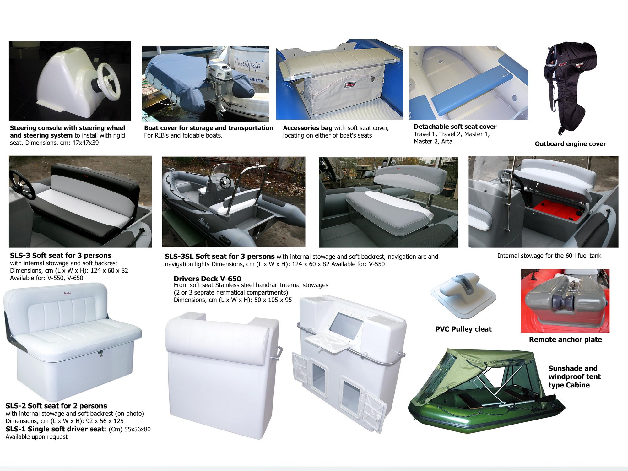 Covers and seats Adventure Inflatable and Rigid Inflatable Boats
